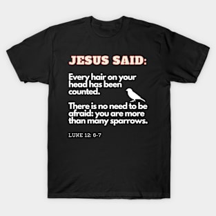 Jesus Said: More Than Many Sparrows Inspirational Lifequote Christian Motivation T-Shirt